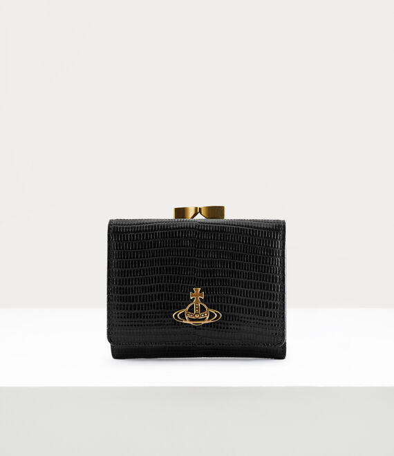 Vivienne Westwood Lizard small frame wallet in black